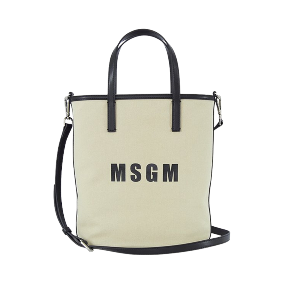 3441MDZ23-741-23 MSGM Signature Logo Tote Bag Beige