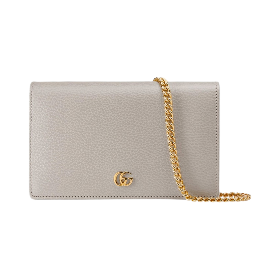구찌 GG 마몽 미니 체인 백 라이트 그레이 레더(Gucci GG Marmont Mini Chain Bag Light Grey Leather) - 1