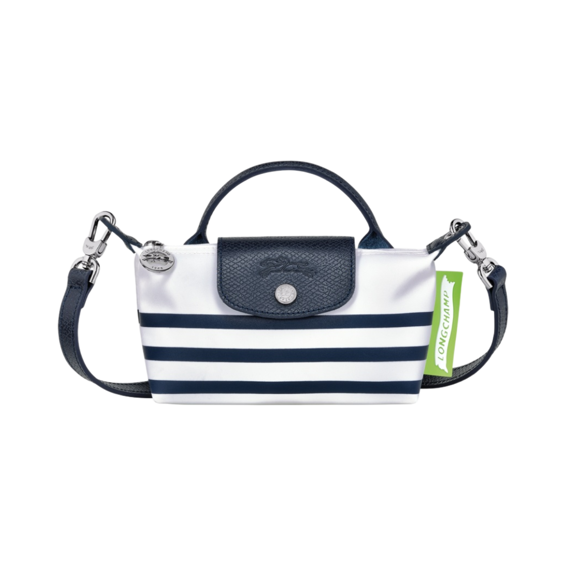 34205HDF165 Longchamp Le Pliage Collection Canvas Pouch Navy White - 대표 이미지 #1