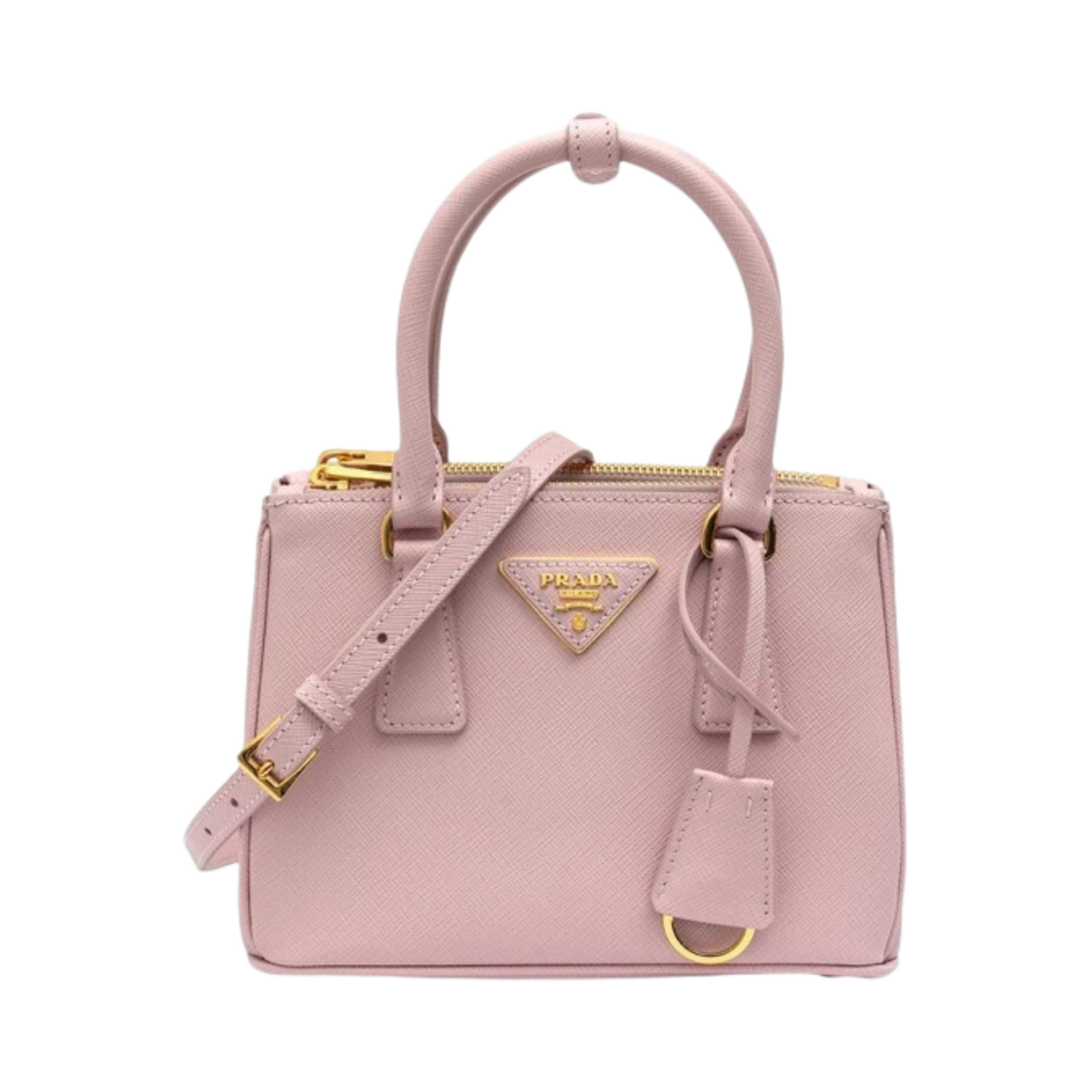 1BA906-NZV-F0E18 Prada Galleria Saffiano Leather Micro Bag Alabaster Pink