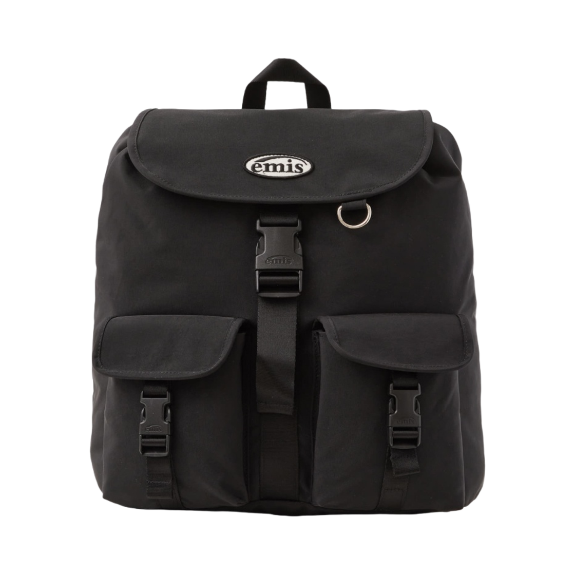 이미스 더블 포켓 백팩 블랙(Emis Double Pocket Backpack Black)