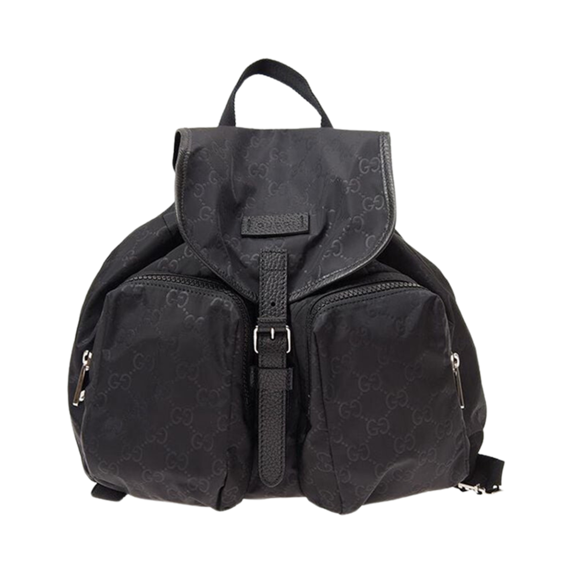 구찌 마이크로 GG 시마 나일론 패브릭 포켓 백팩 블랙