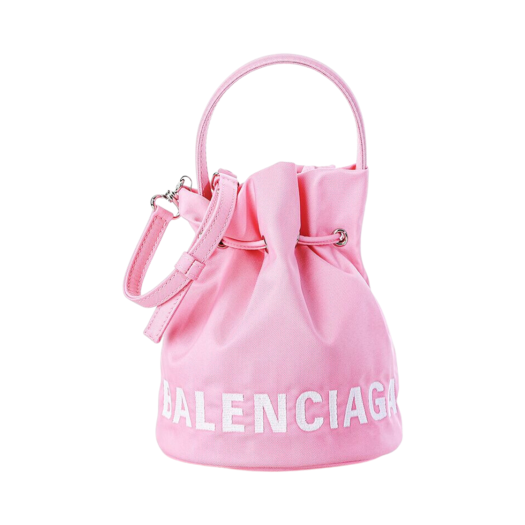 Balenciaga Wheel XS Drawstring Bucket Bag Pink