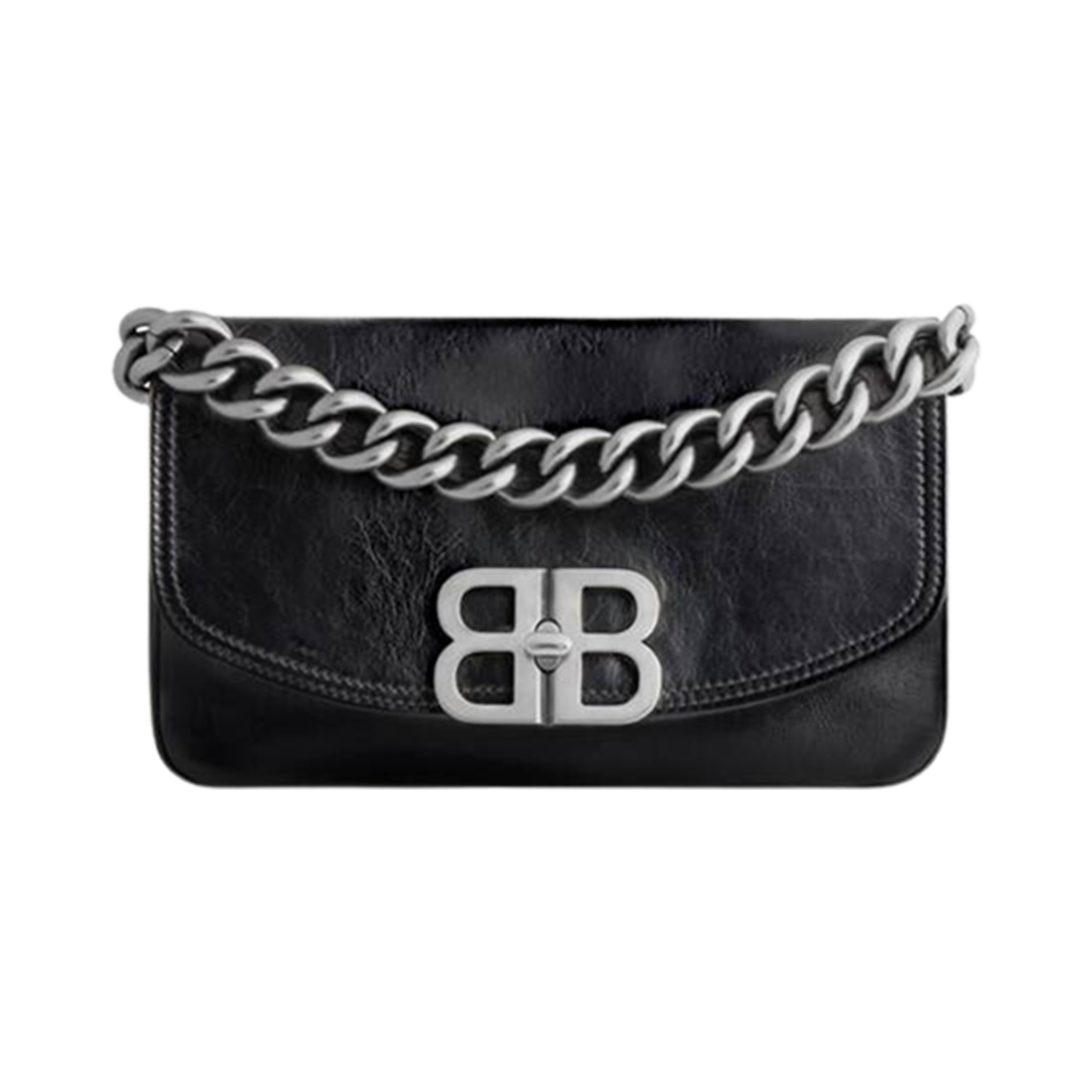 (W) 발렌시아가 BB 소프트 스몰 플랩백 블랙