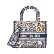 Dior Medium Lady D Lite Bag Toile De Jouy Embroidery Blue