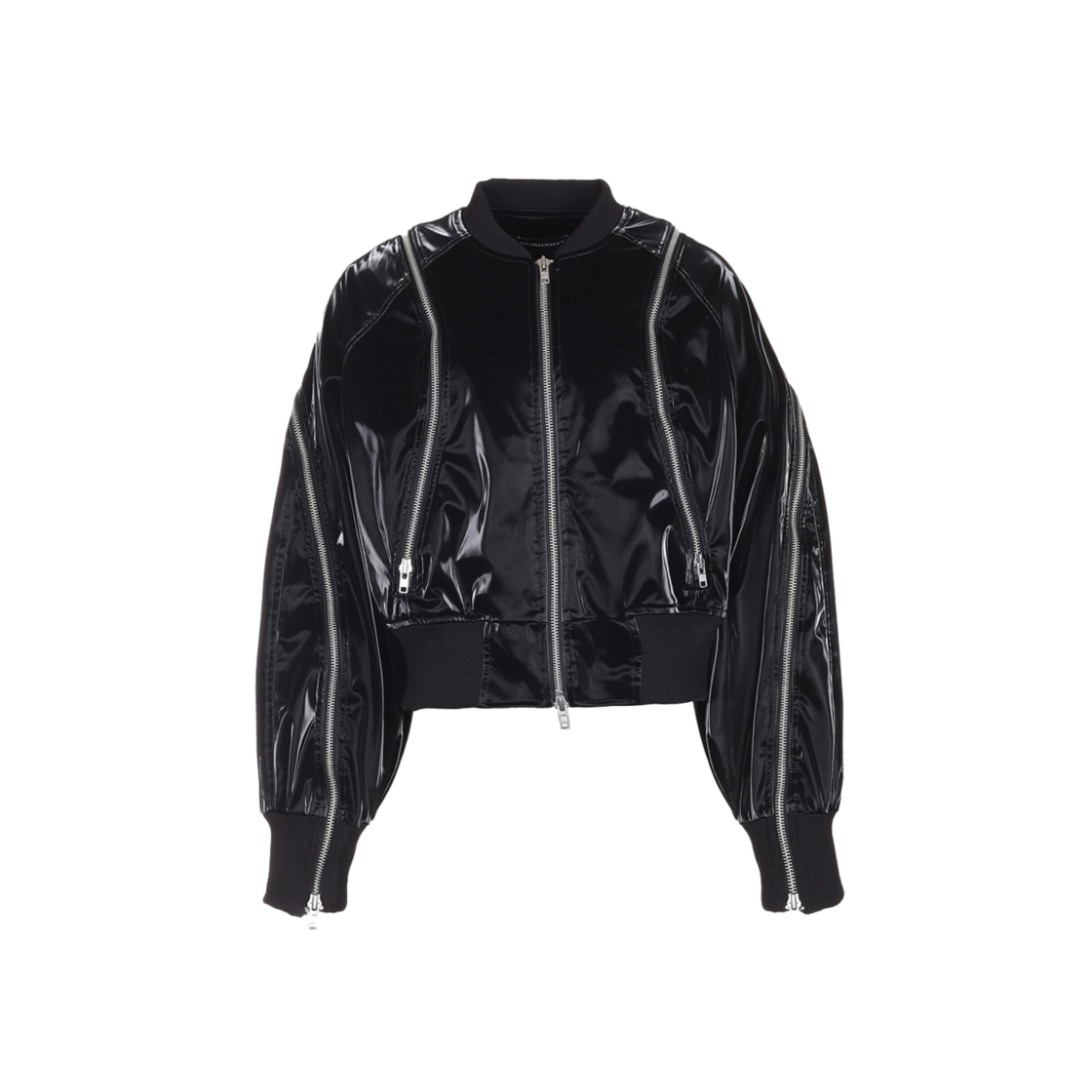 써저리 라운드 집 봄버 글로시 블랙(Surgery Round Zip Bomber Glossy Black)