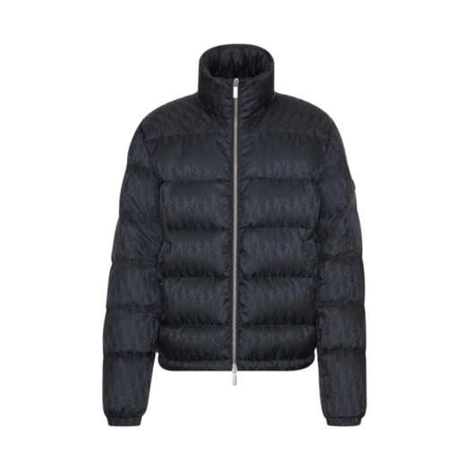 943C449A4462-C989 Dior Oblique Down Jacket Black Nylon Jacquard