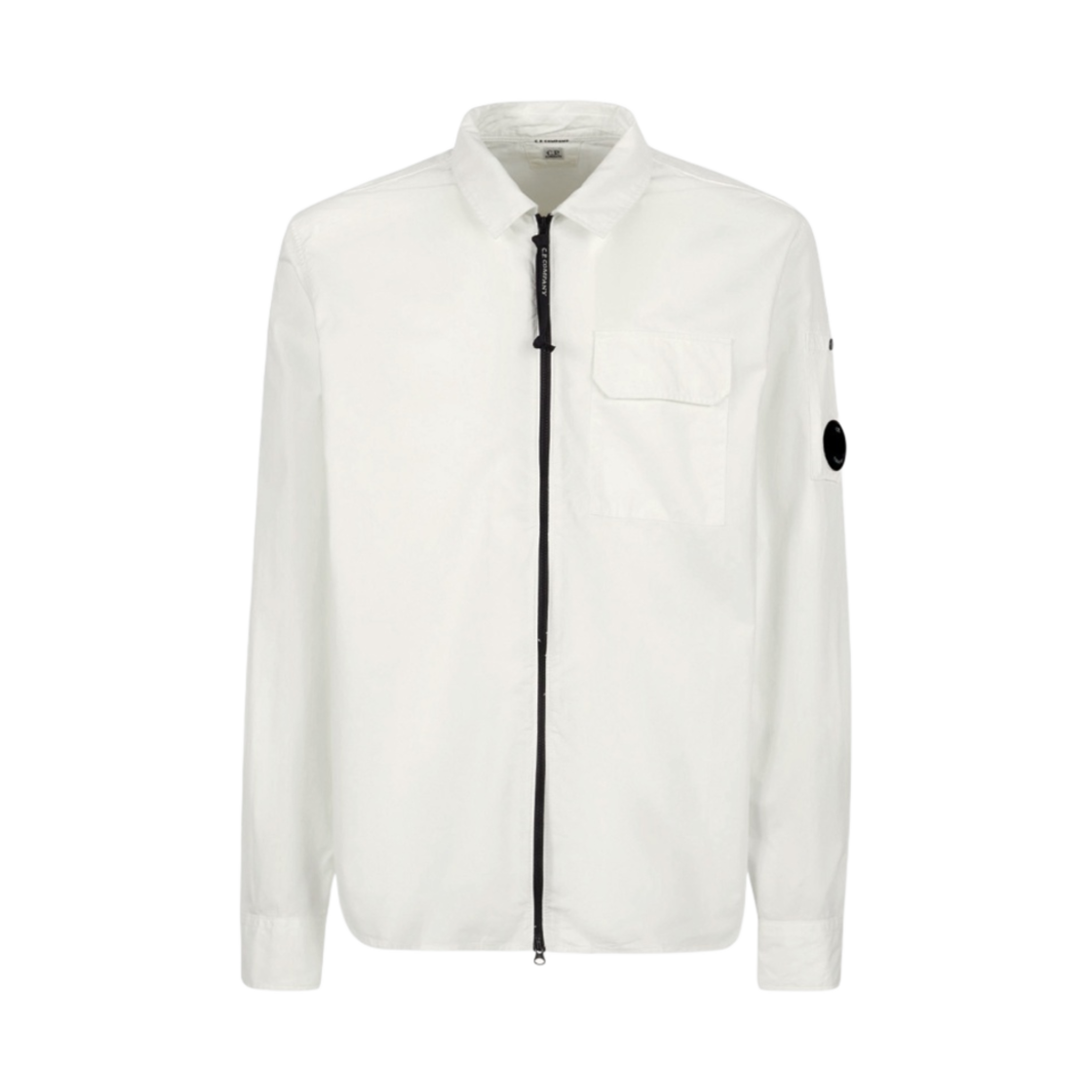 C.P. 컴퍼니 개버딘 지퍼 셔츠 거즈 화이트 - 22FW(C.P. Company Gabardine Zipped Shirt Gauze White - 22FW) - 1