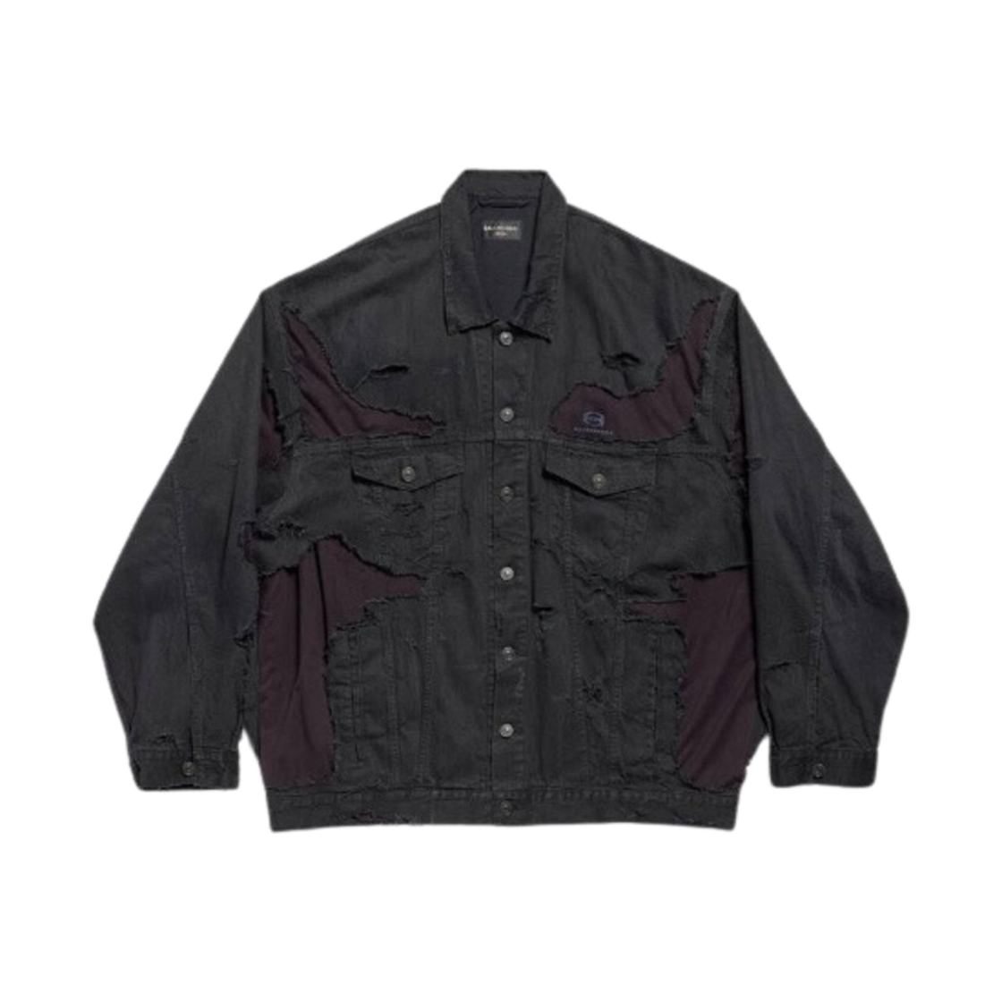 793886TQW541071 Balenciaga Unity Sports Icon Patchwork Jacket Black