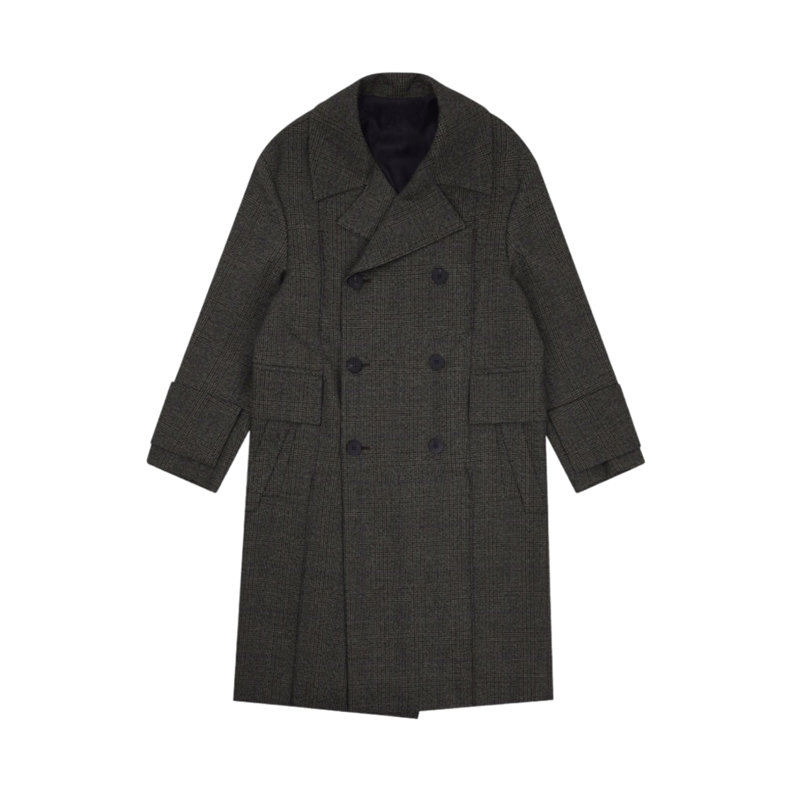 우영미 벨티드 턴업 체크 코트 브라운 - 22FW(Wooyoungmi Belted Turn Up Check Coat Brown - 22FW)