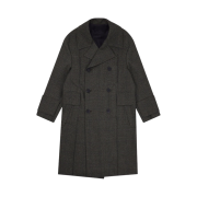 Wooyoungmi Belted Turn Up Check Coat Brown - 22FW