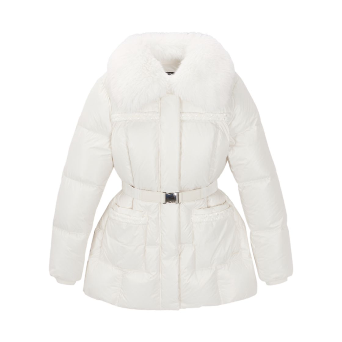 (W) 게스 에코 퍼 카라 다운 라이트 베이지((W) Guess Eco Fur Collar Down Light Beige)