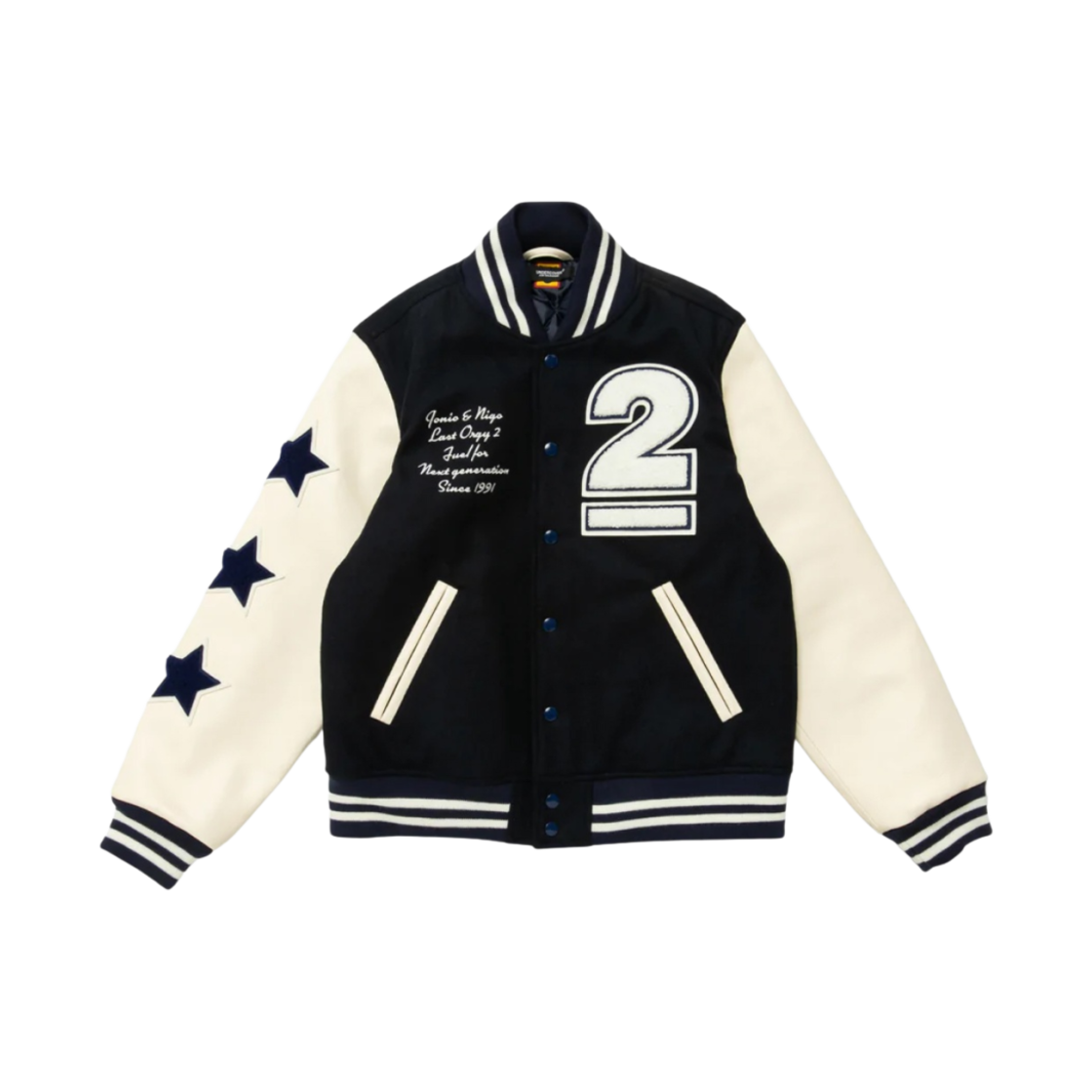 휴먼 메이드 x 언더커버 라스트 올지 2 바시티 자켓 네이비(Human Made x Undercover Last Orgy 2 Varsity Jacket Navy)