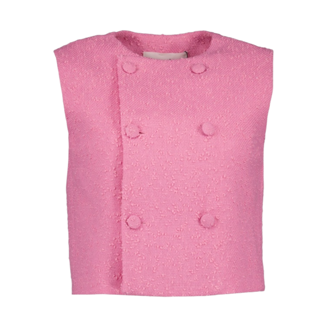 FBV752-WV0001-661 (W) AMI Double Breasted Sleeveless Jacket Candy Pink