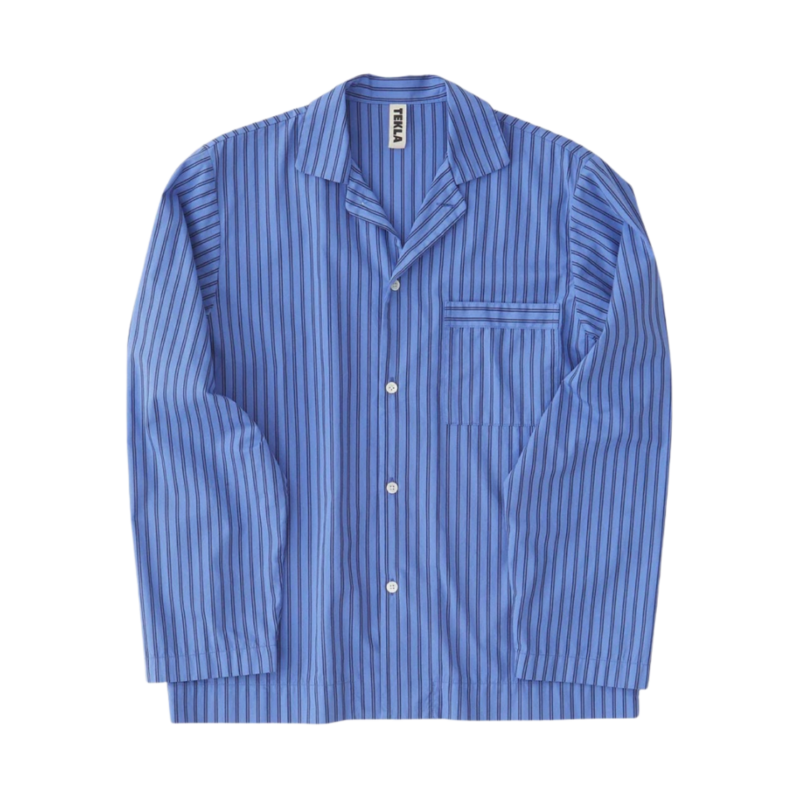테클라 포플린 슬립웨어 롱슬리브 셔츠 보로 스트라이프(Tekla Poplin Sleepwear Long Sleeved Shirt Boro Stripes)