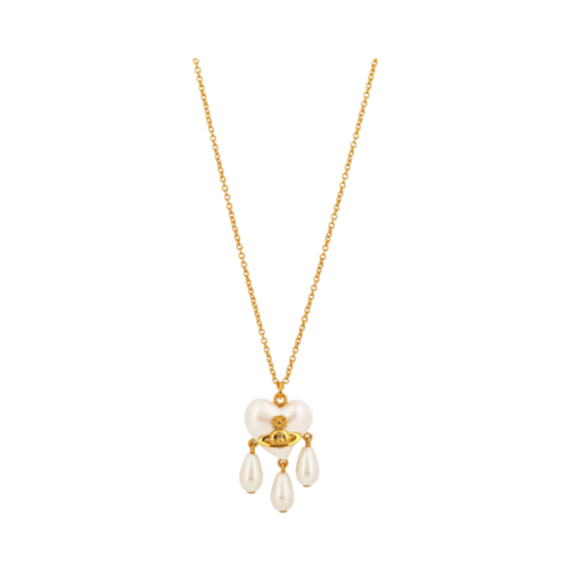 6301012T-02R107 (W) Vivienne Westwood Sheryl Pearl Heart Necklace Gold