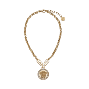 Versace Crystal La Medusa Greca Necklace Gold