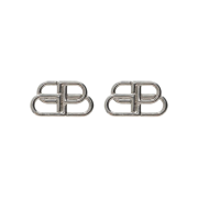 (W) Balenciaga BB S Stud Earrings Silver