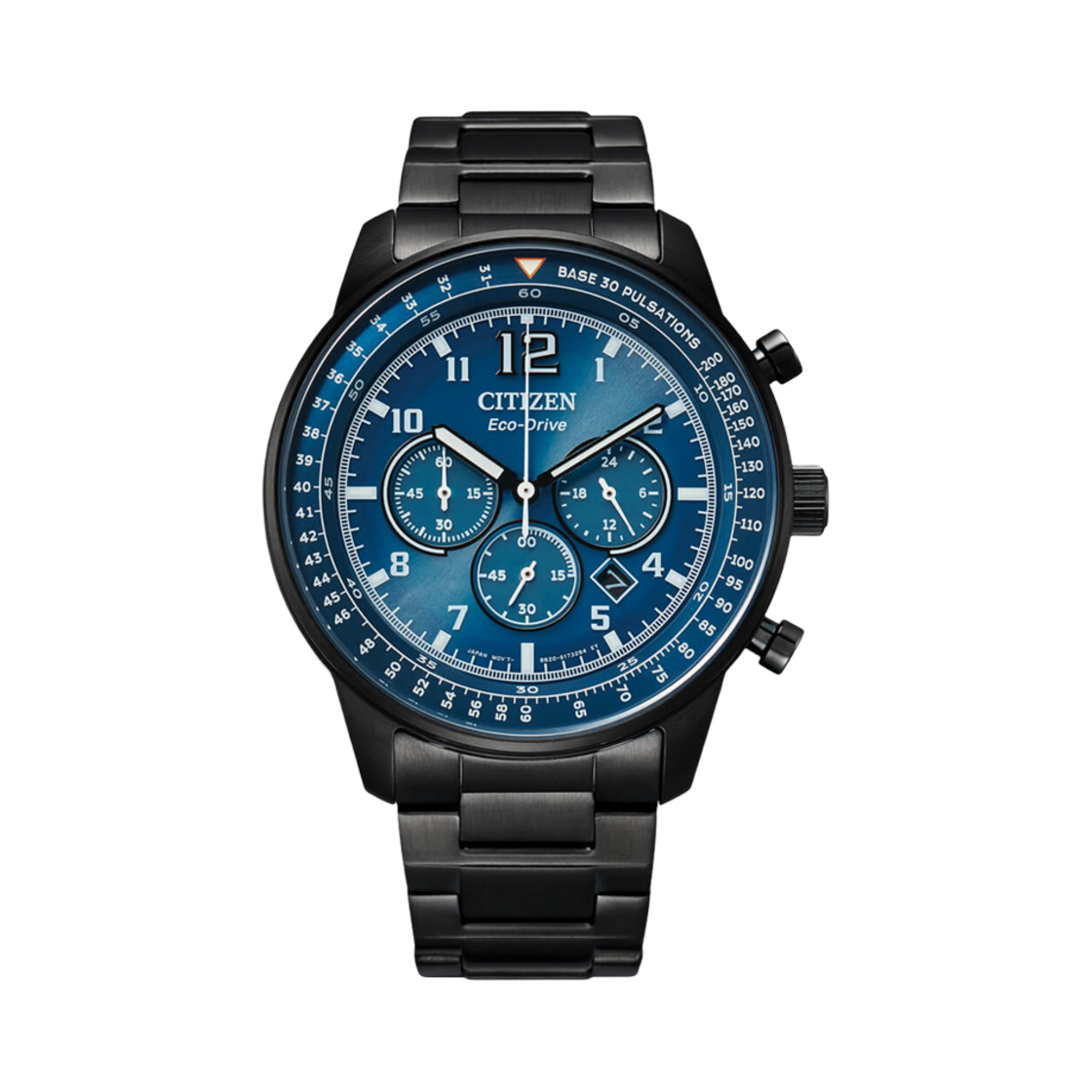 시티즌 크로노그래프 에코드라이브 44mm 스테인리스 스틸 블루 블랙 이온(Citizen Chronograph Eco-Drive 44mm Stainless Steel Blue Black Ion) - 1