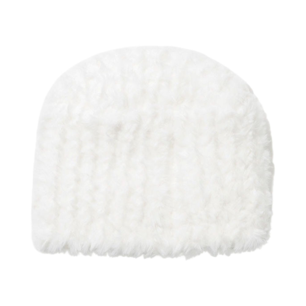 밀로 우먼 퍼 니트 버킷 햇 오프 화이트