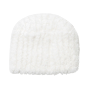 Millo Women Fur Knit Bucket Hat Off White