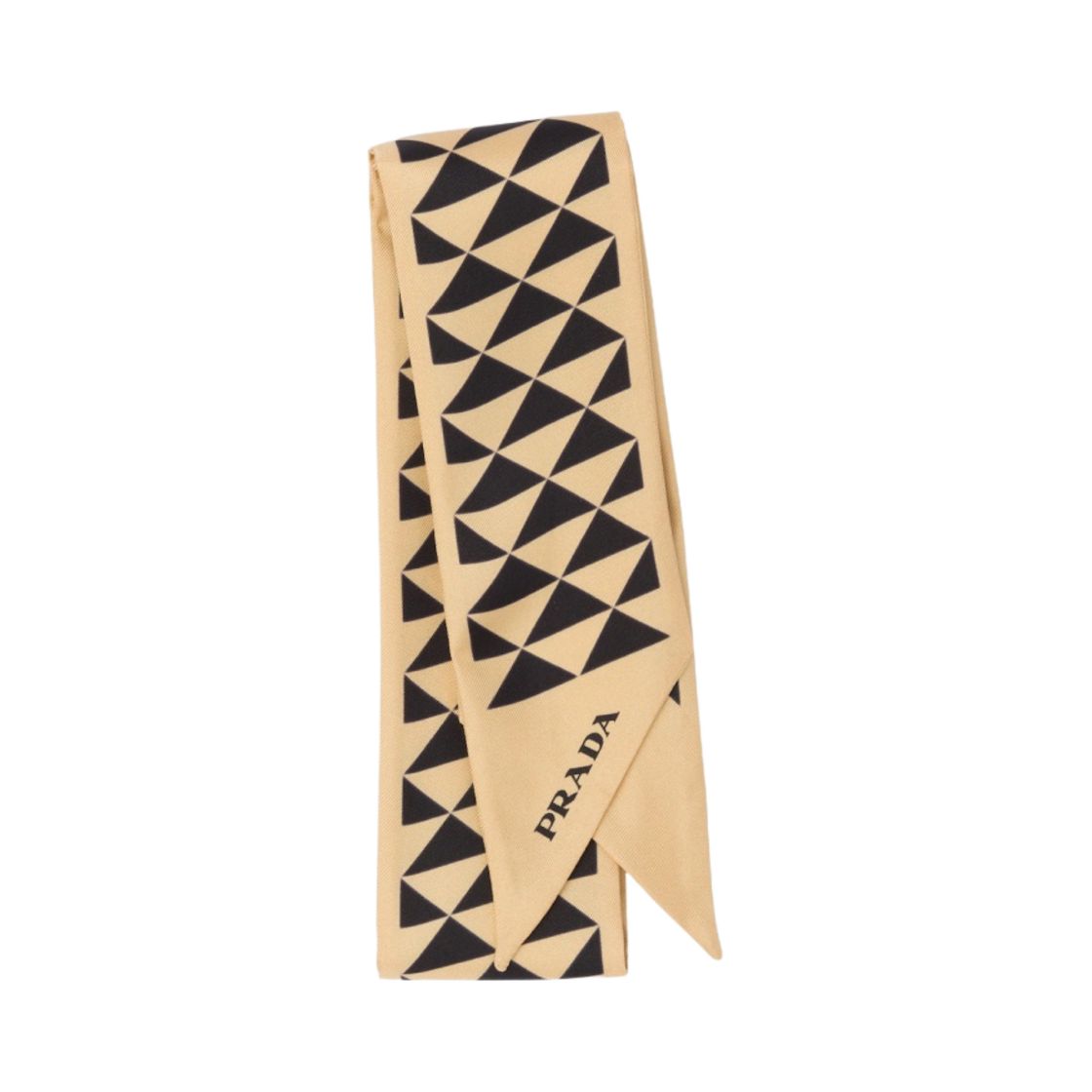 (W) 프라다 프린티드 실크 트윌 스카프 블랙 프래티넘((W) Prada Printed Silk Twill Scarf Black Platinum) - 1