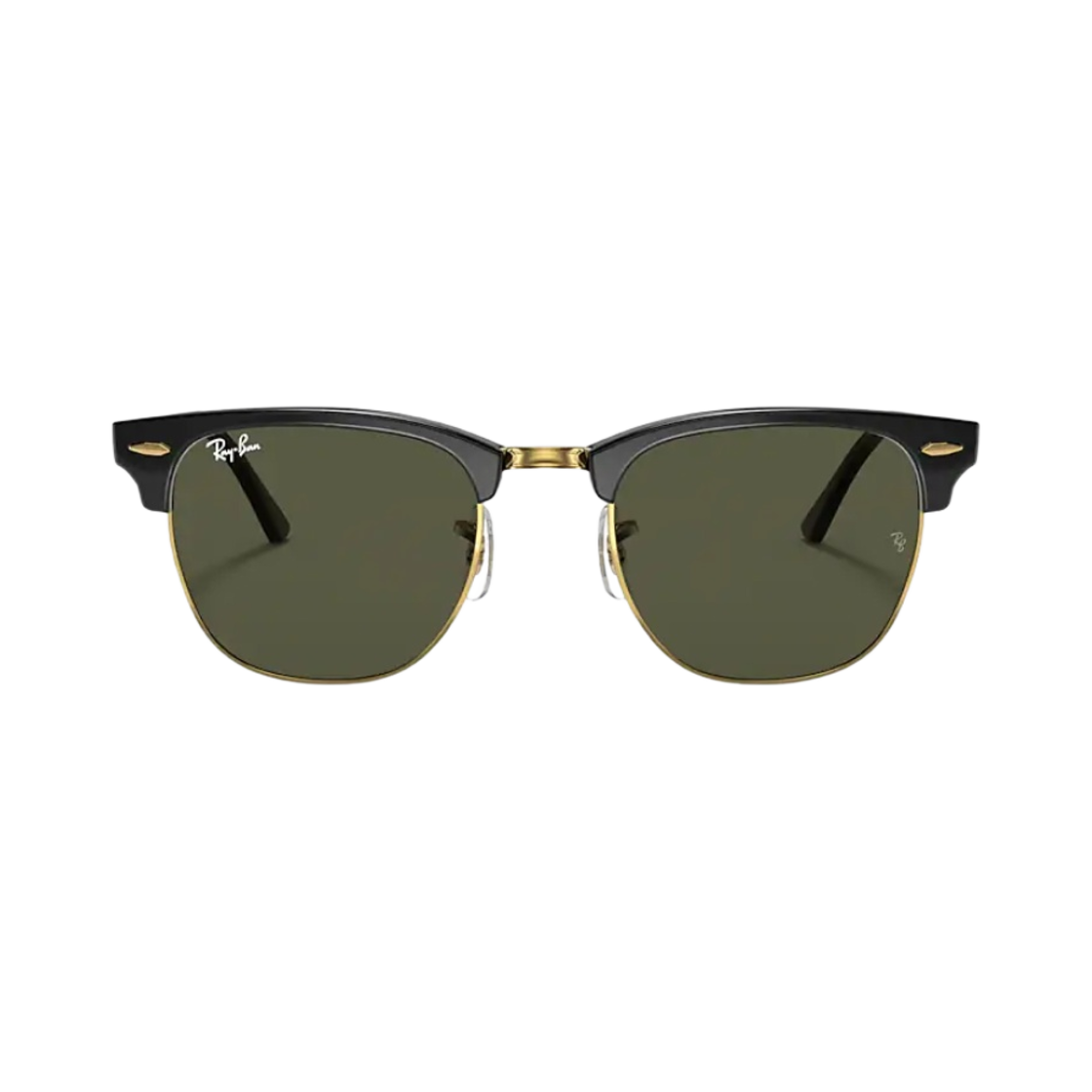 레이밴 클럽마스터 클래식 글로스 블랙 프레임 그린 클래식 렌즈 로우 브릿지 핏(Ray-Ban Clubmaster Classic Gloss Black Frame Green Classic Lenses Low Bridge Fit)