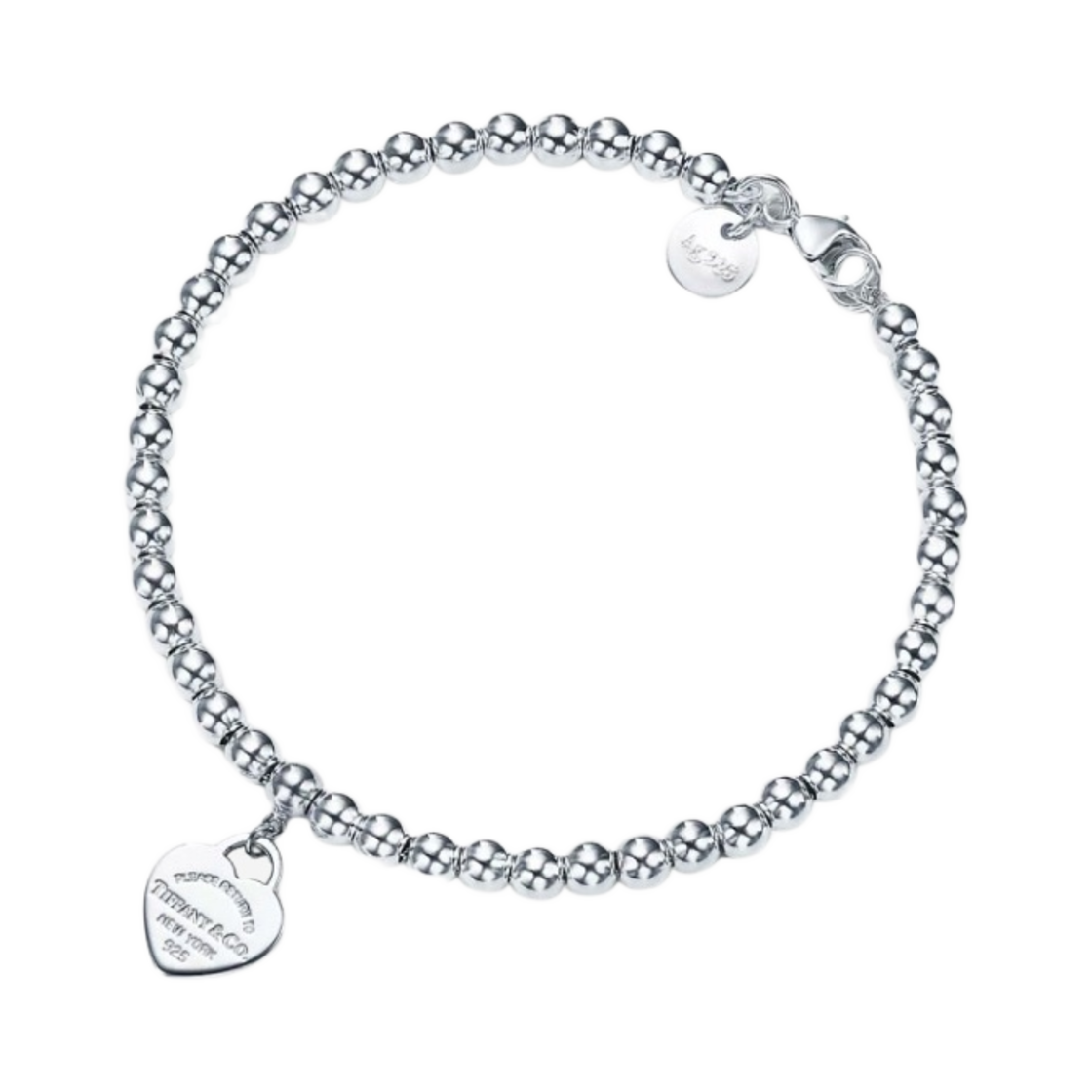 티파니 앤 코 리턴 투 티파니 하트 태그 비드 브레이슬릿 실버(Tiffany & Co. Return to Tiffany Heart Tag Bead Bracelet Silver)