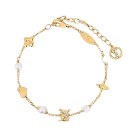 (W) Louis Vuitton LV Heart Bracelet Gold