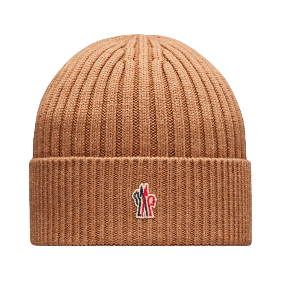 몽클레르 립드 니트 울 비니 라이트 브라운 - 23FW(Moncler Ribbed Knit Wool Beanie Light Brown - 23FW) - 1