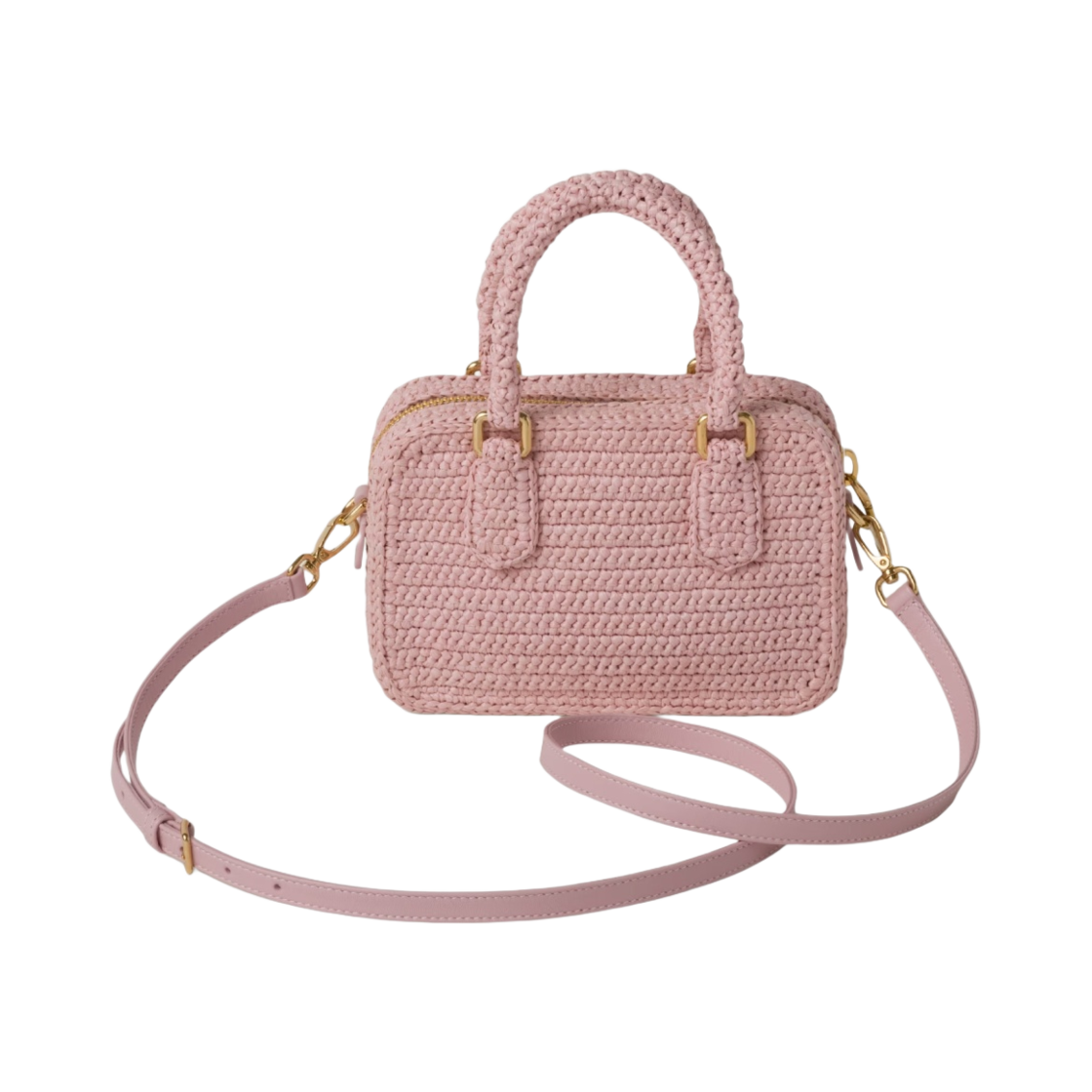 미우 미우 크로쉐 탑 핸들백 앨러배스터 핑크(Miu Miu Crochet Top Handle Bag Alabaster Pink) - 2
