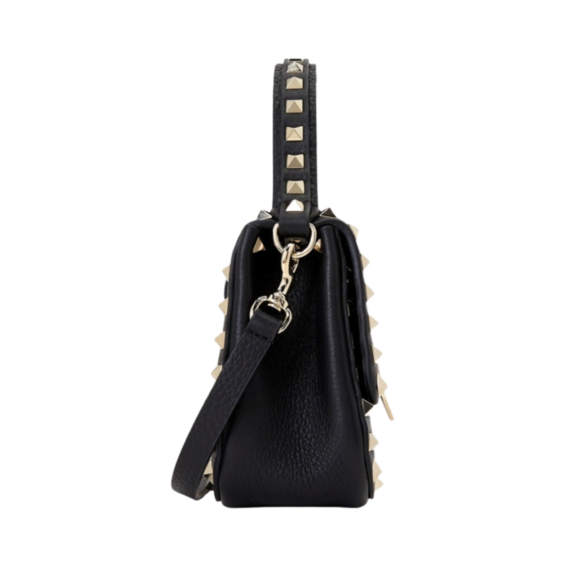 발렌티노 스몰 락스터드 그레이니 카프스킨 핸드백 블랙(Valentino Small Rockstud Grainy Calfskin Handbag Black) - 2