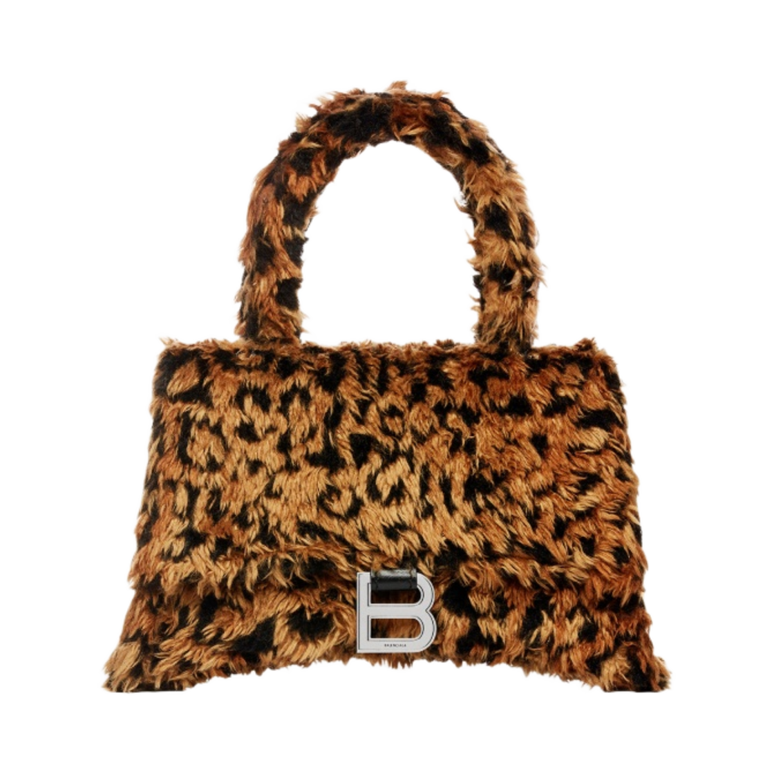 발렌시아가 아워글래스 스트랩 스몰 핸드백 레오파드 프린트 베이지(Balenciaga Hourglass Small Handbag with Strap Leopard Print Beige) - 1