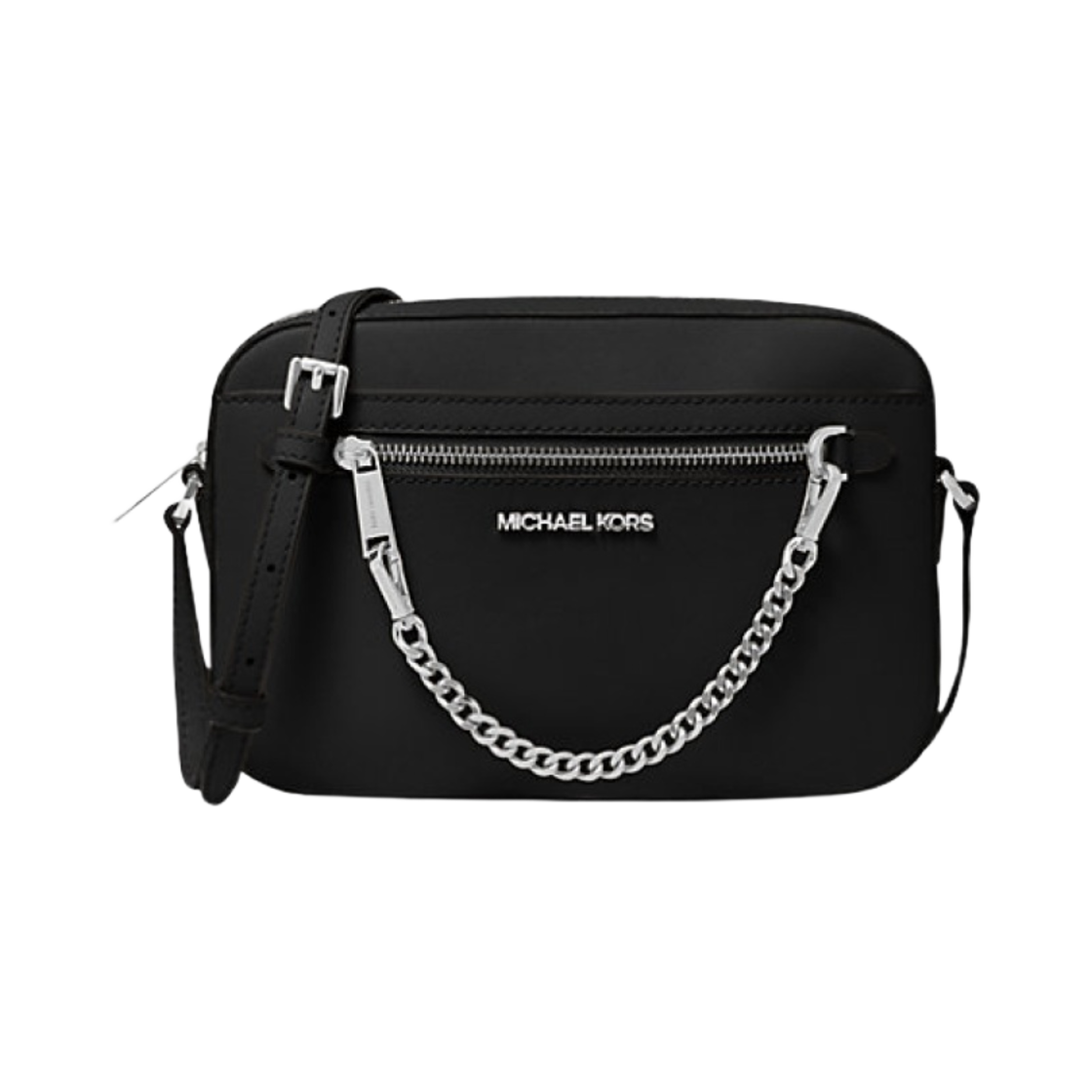 마이클 코어스 제트 세트 라지 사피에노 레더 크로스바디백 블랙