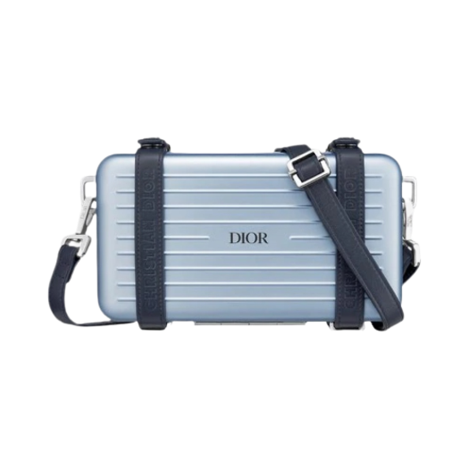 Rimowa x Dior Personal Clutch Aluminium Blue