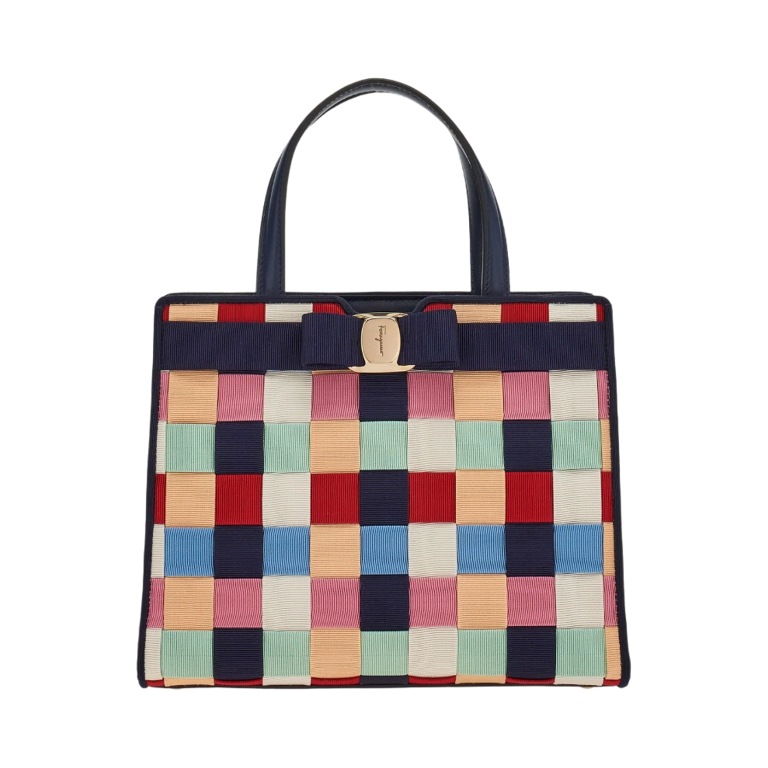 페라가모 미디움 바라 보우 탑 핸들백 멀티컬러(Ferragamo Medium Vara Bow Top Handle Bag Multicolor) - 1