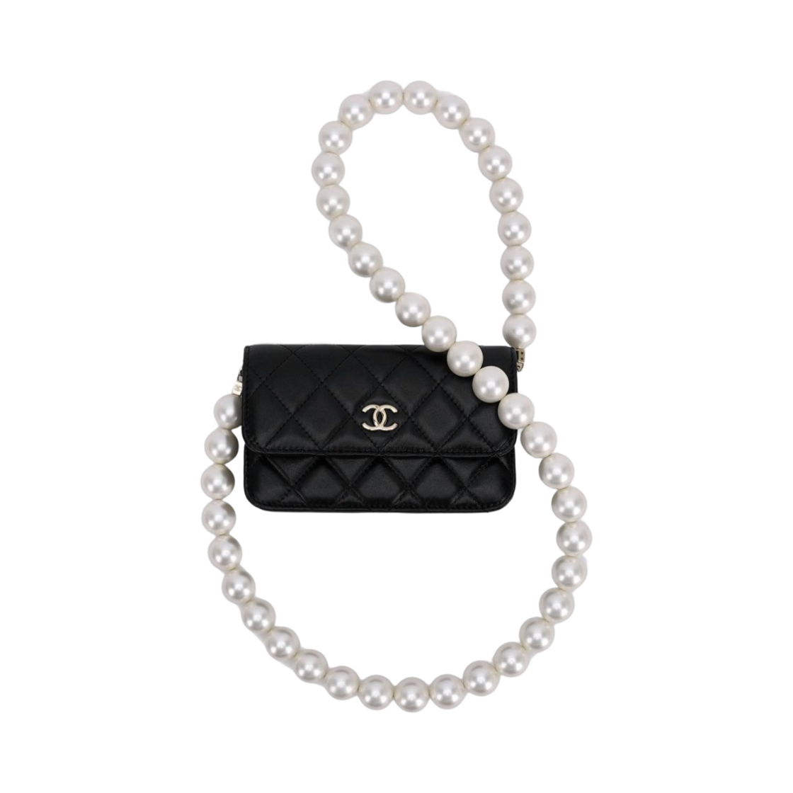 샤넬 체인 미니백 카프스킨 이미테이션 펄 & 골드 메탈 블랙(Chanel Clutch With Chain Calfskin Imitation Pearls & Gold Black) - 4