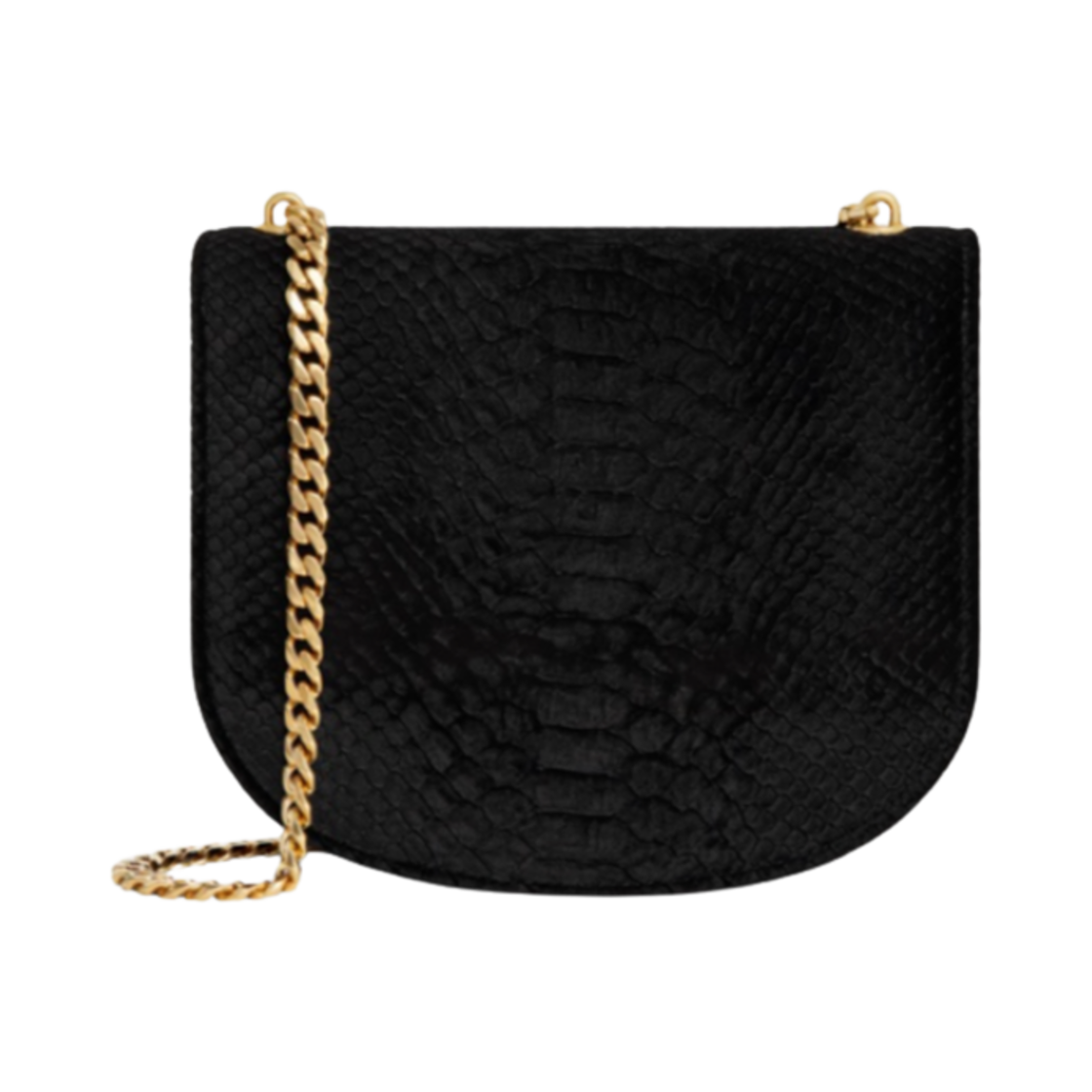 셀린느 체인 베사체 클레아 파이썬 이펙트 벨벳 숄더백 블랙(Celine Chain Besace Clea Python Effect Velvet Shoulder Bag Black) - 2