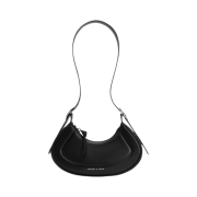 Charles & Keith Petra Curve Shoulder Bag Black