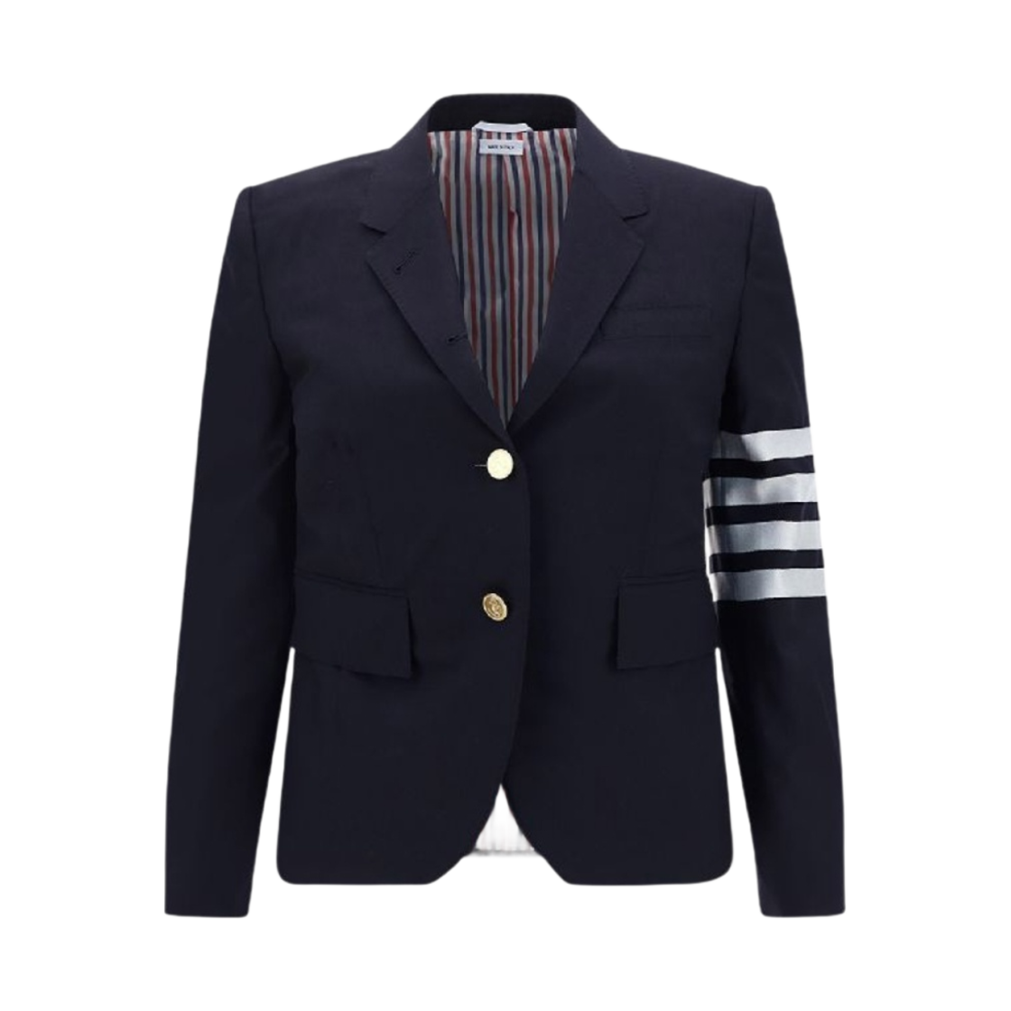 (W) 톰브라운 플레인 위브 수팅 클래식 사선 자켓 네이비