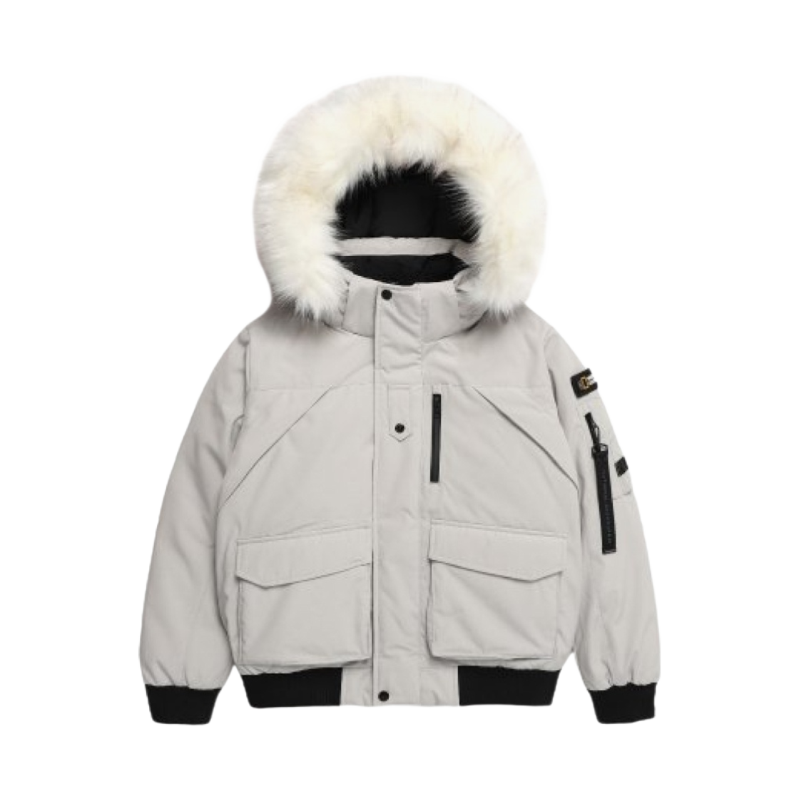 (W) 내셔널 지오그래픽 타루가 퍼 트리밍 후디 다운 점퍼 베이지((W) National Geographic Taruga Fur Trim Hood Down Jumper Beige)