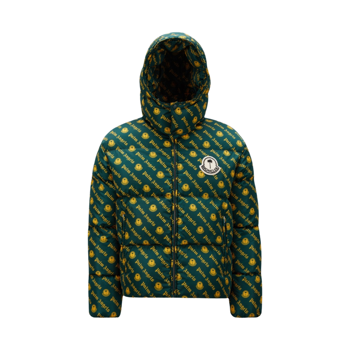 몽클레르 x 팜 엔젤스 톰슨 쇼트 다운 자켓 옐로우 그린 - 22FW(Moncler x Palm Angels Thompson Short Down Jacket Yellow Green - 22FW)