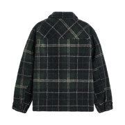 Zara Faux Shearling Jacquard Overshirt Green