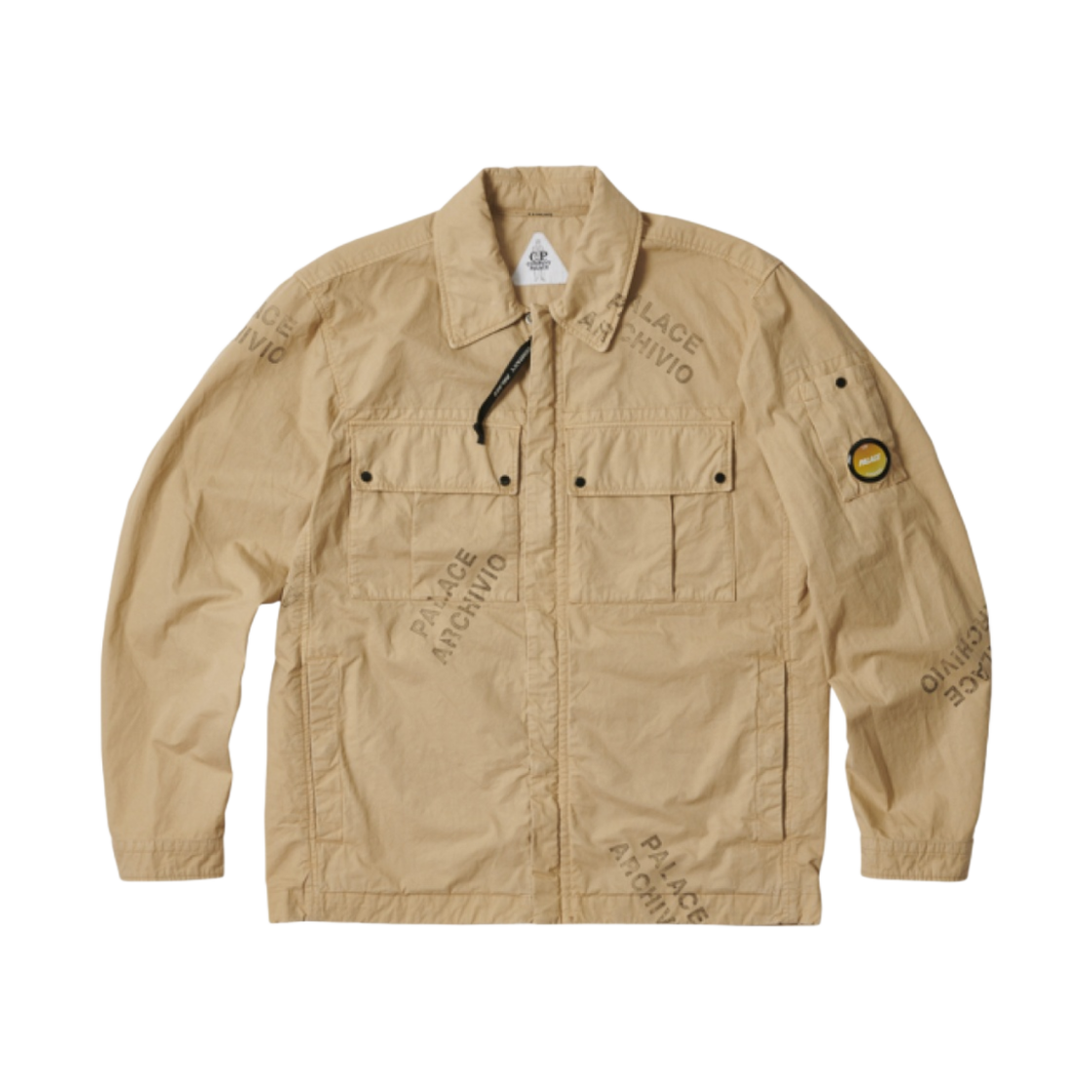 팔라스 x C.P. 컴퍼니 워시드 코트 셔츠 자켓 스톤 - 22FW(Palace x C.P. Company Washed Cotton Shirt Jacket Stone - 22FW) - 1
