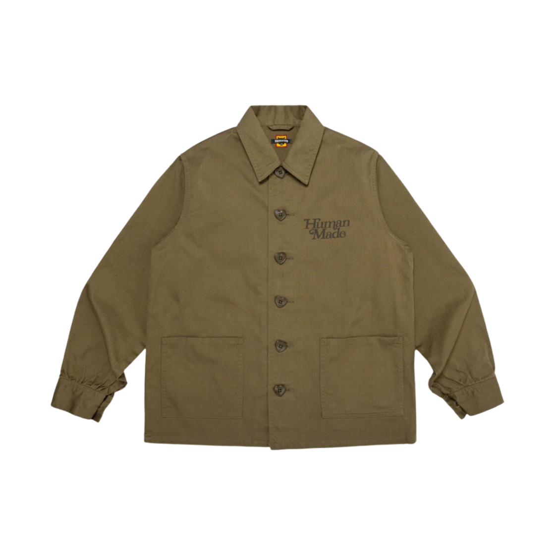 휴먼 메이드 프로토타입 헤링본 커버올 자켓 올리브 드랩(Human Made Prototype Herringbone Coverall Jacket Olive Drab) - 2