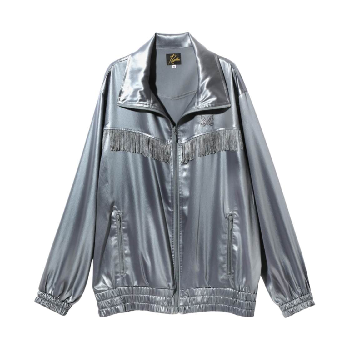 니들스 프린지 트랙 자켓 폴리 새틴 블루 그레이(Needles Fringe Track Jacket Poly Satin Blue Grey) - 1