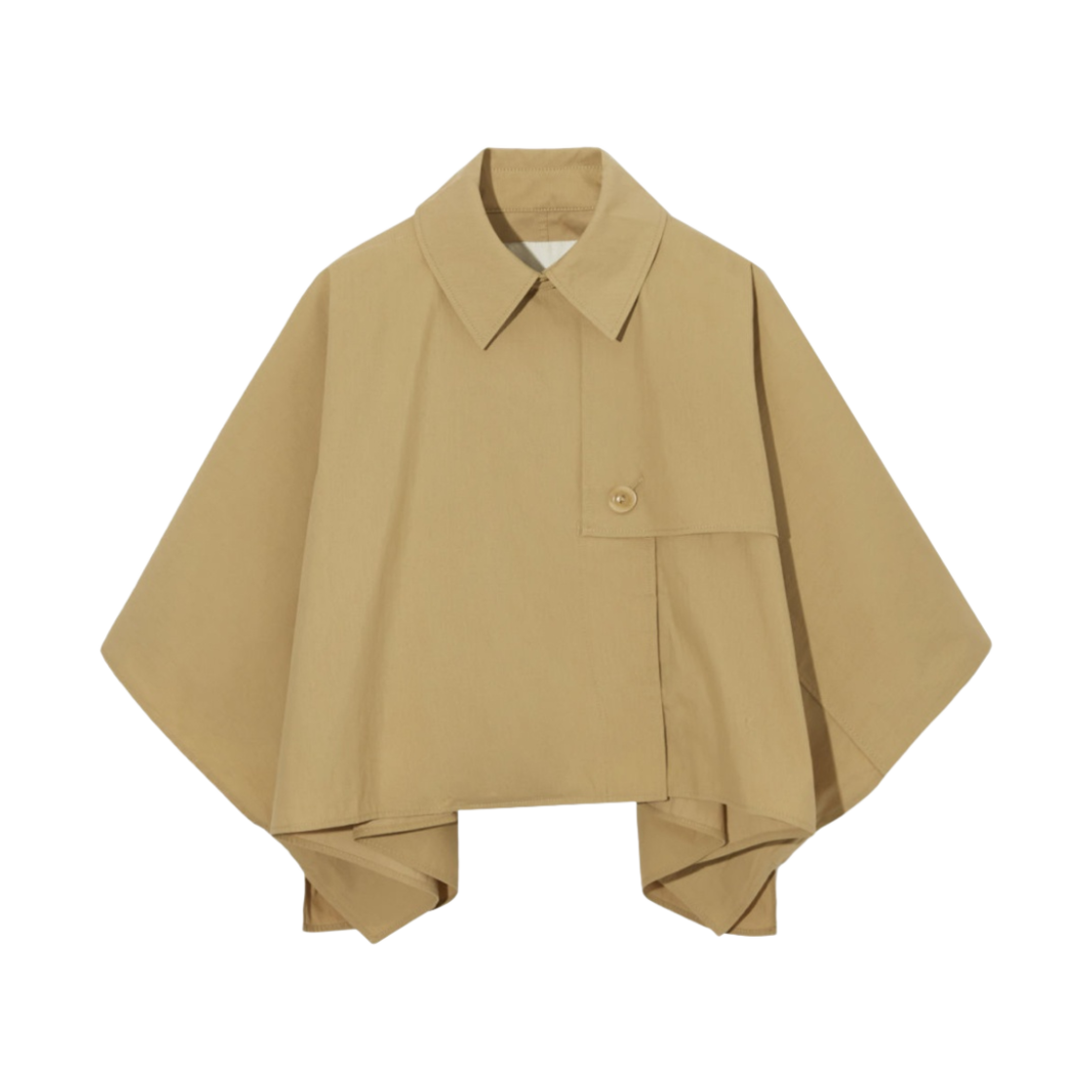 (W) 코스 크롭 트렌치 코트 케이프 베이지((W) COS Cropped Trench Coat Cape Beige) - 1