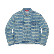 Supreme Frayed Logos Denim Trucker Jacket Blue - 21SS