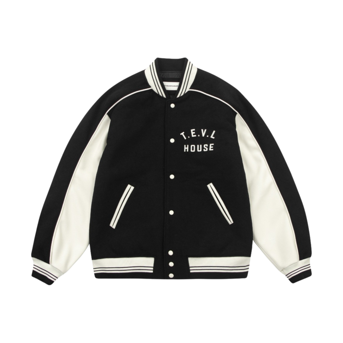 더바이닐하우스 울 바시티 자켓 블랙(Thevinylhouse Wool Varsity Jacket Black)