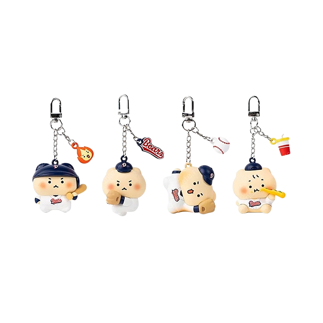 두산 베어스 x 망그러진곰 랜덤 피규어 키링 (4종 풀세트)(Doosan Bears x Manggom Random Figure Keyring (Full Set of 4))